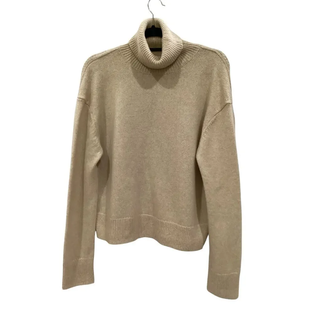 Jenni Kayne Atlas Turtleneck Sweater Merino Wool In Wheat Beige Size Small - Picture 4 of 13